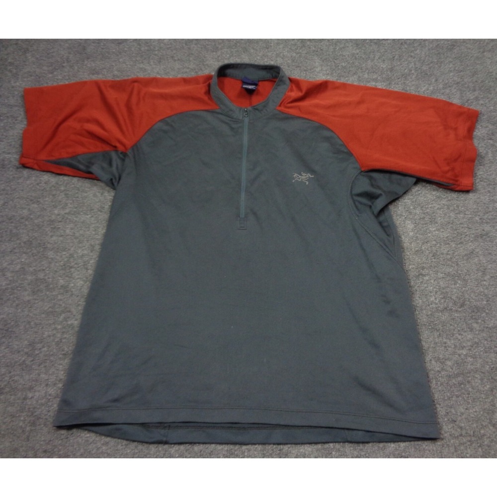 Arc'teryx Shirt Men M Gray Athletic Short Sleeve 1/2 Pullover 2-Tone Performance - Picture 5 of 11